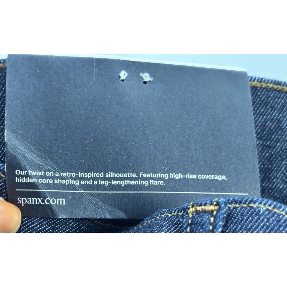 NWT Spanx EveryWear Flare Jeans Women's Size XL Raw Indigo Pull On Boho 21266Q - Picture 7 of 16